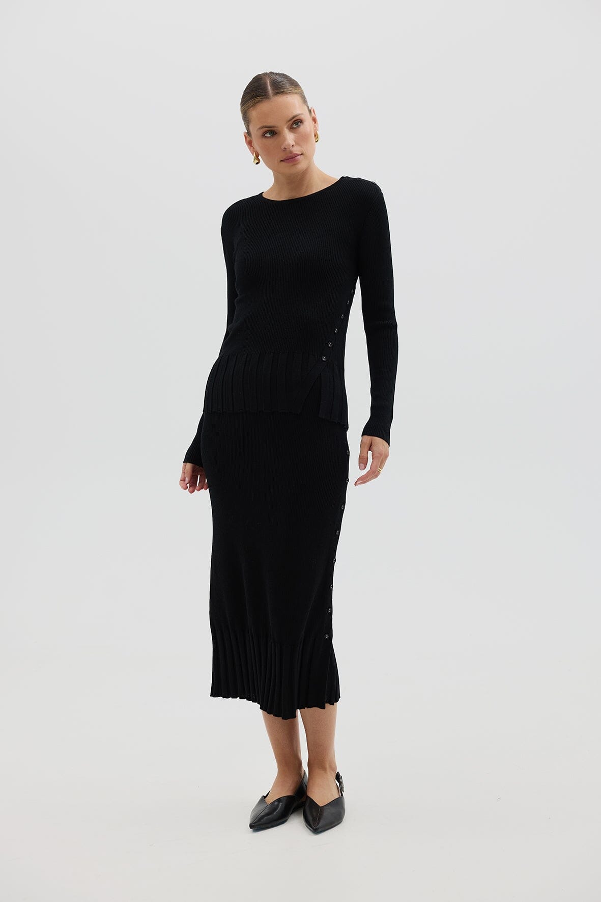 Side Button Skirt Knitwear Iris and Wool 