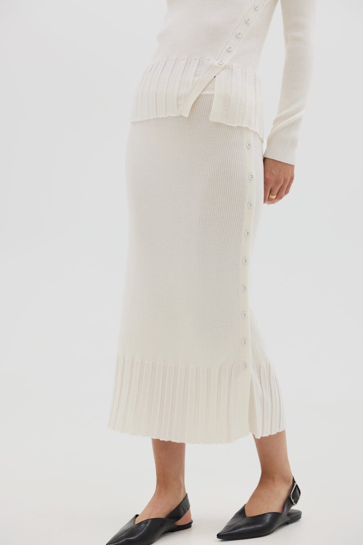 Side Button Skirt Knitwear Iris and Wool 