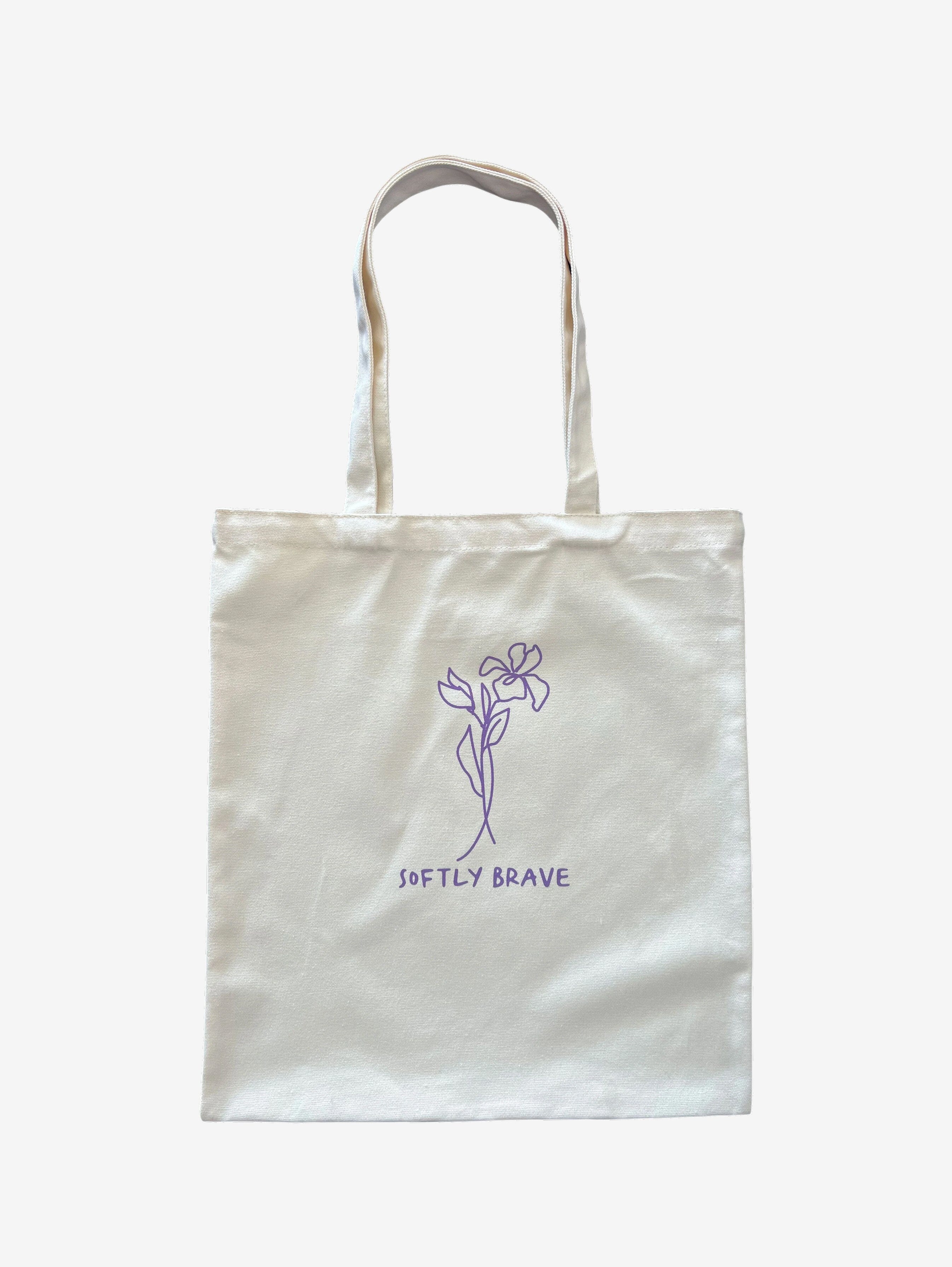 Softly Brave Tote Bag Iris and Wool 