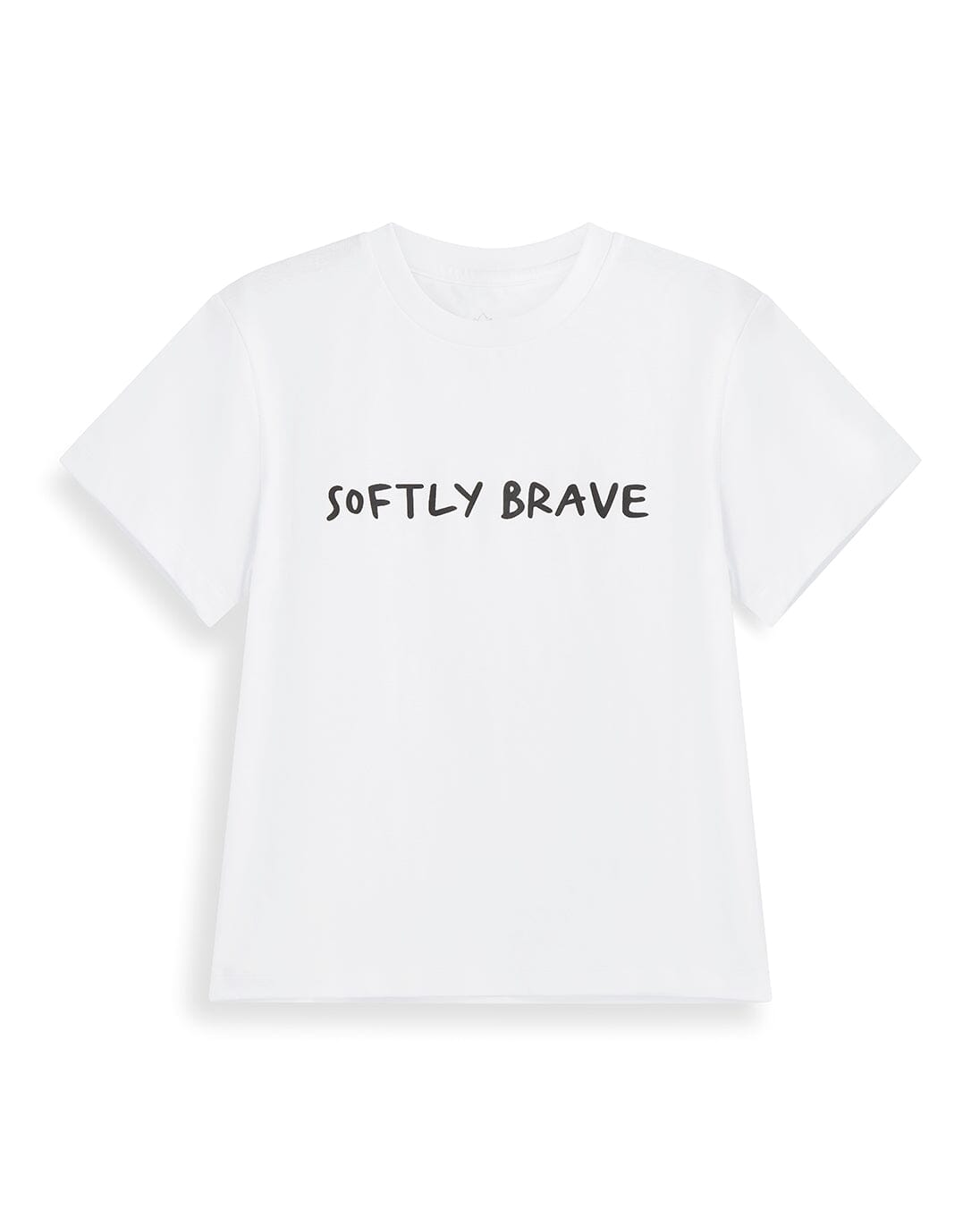 Softly Brave Wording Tshirt Childrens Shirts & Tops Iris and Wool 