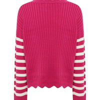 Striped Scallop Sweater Knitwear Iris and Wool 