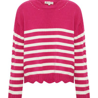 Striped Scallop Sweater Knitwear Iris and Wool 