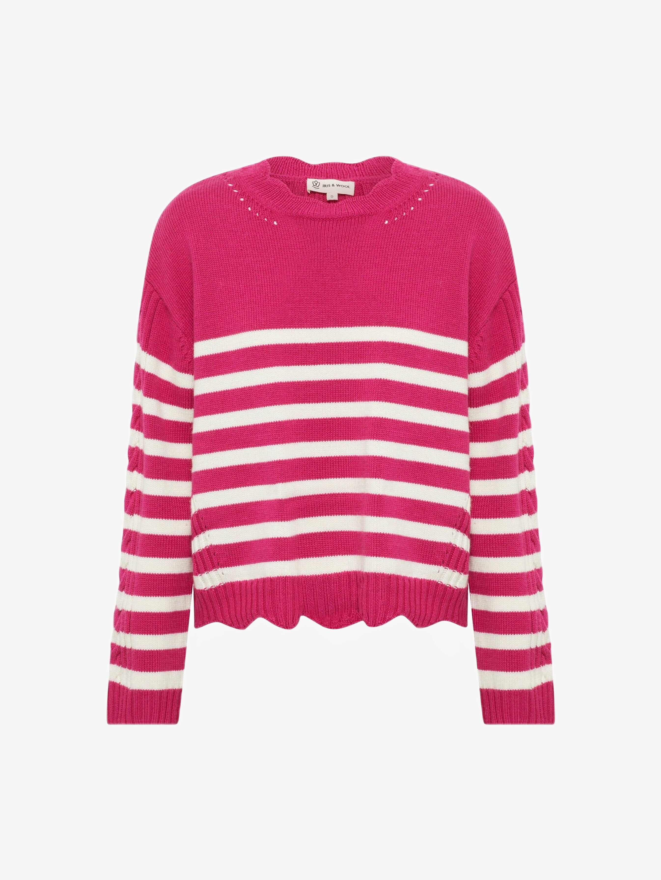 Striped Scallop Sweater Knitwear Iris and Wool 