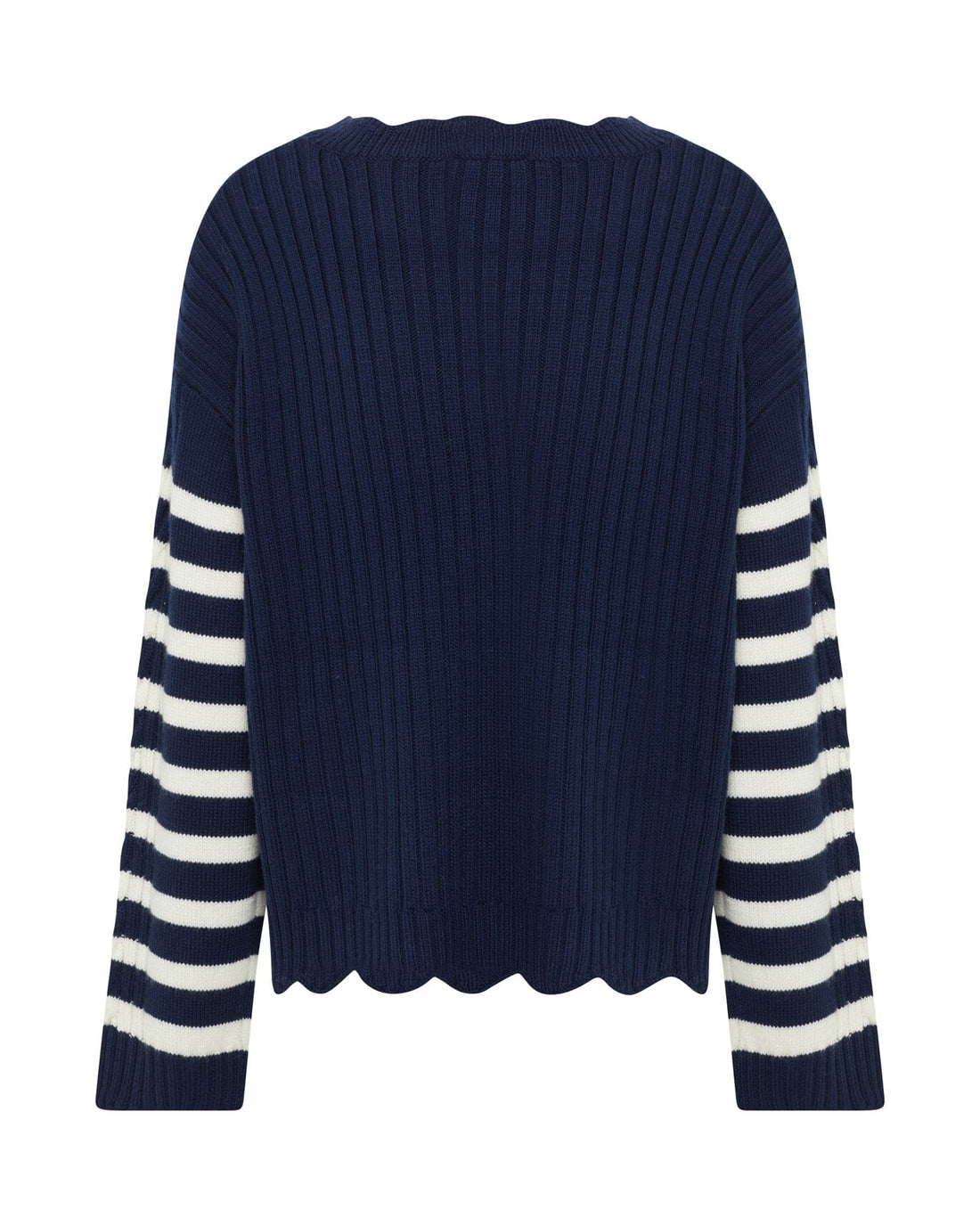 Striped Scallop Sweater Knitwear Iris and Wool 