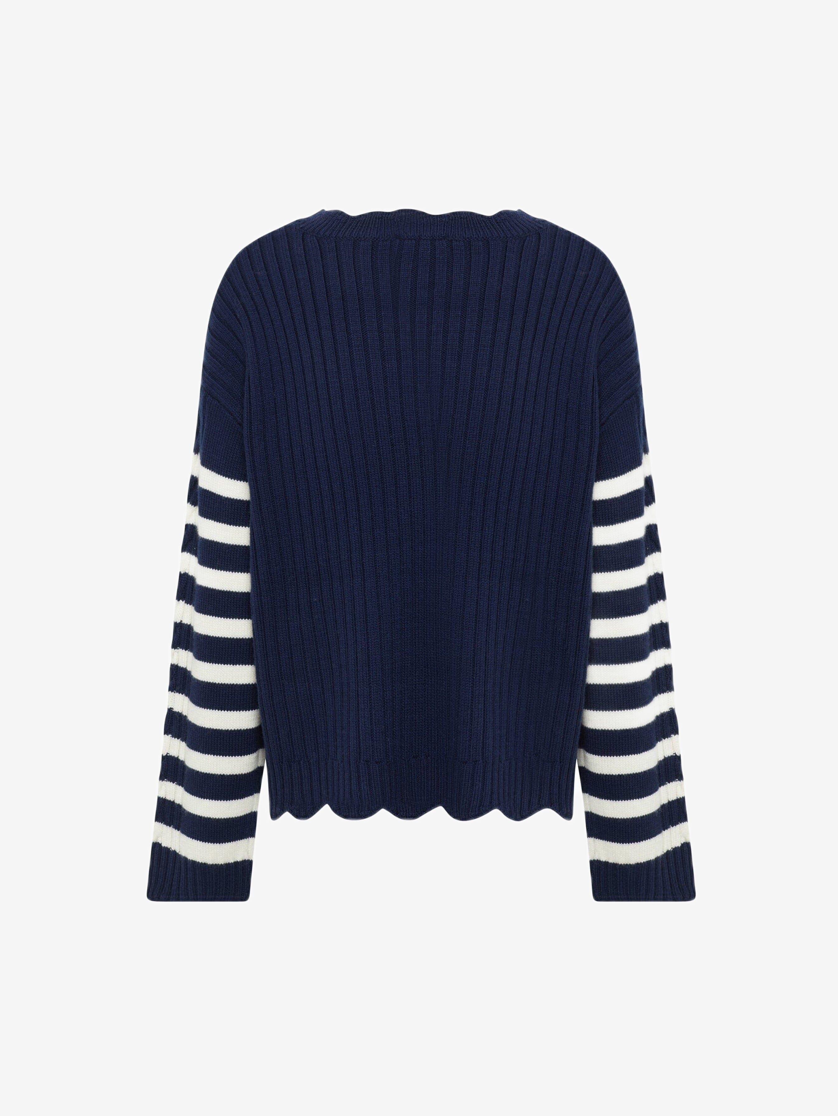 Striped Scallop Sweater Knitwear Iris and Wool 