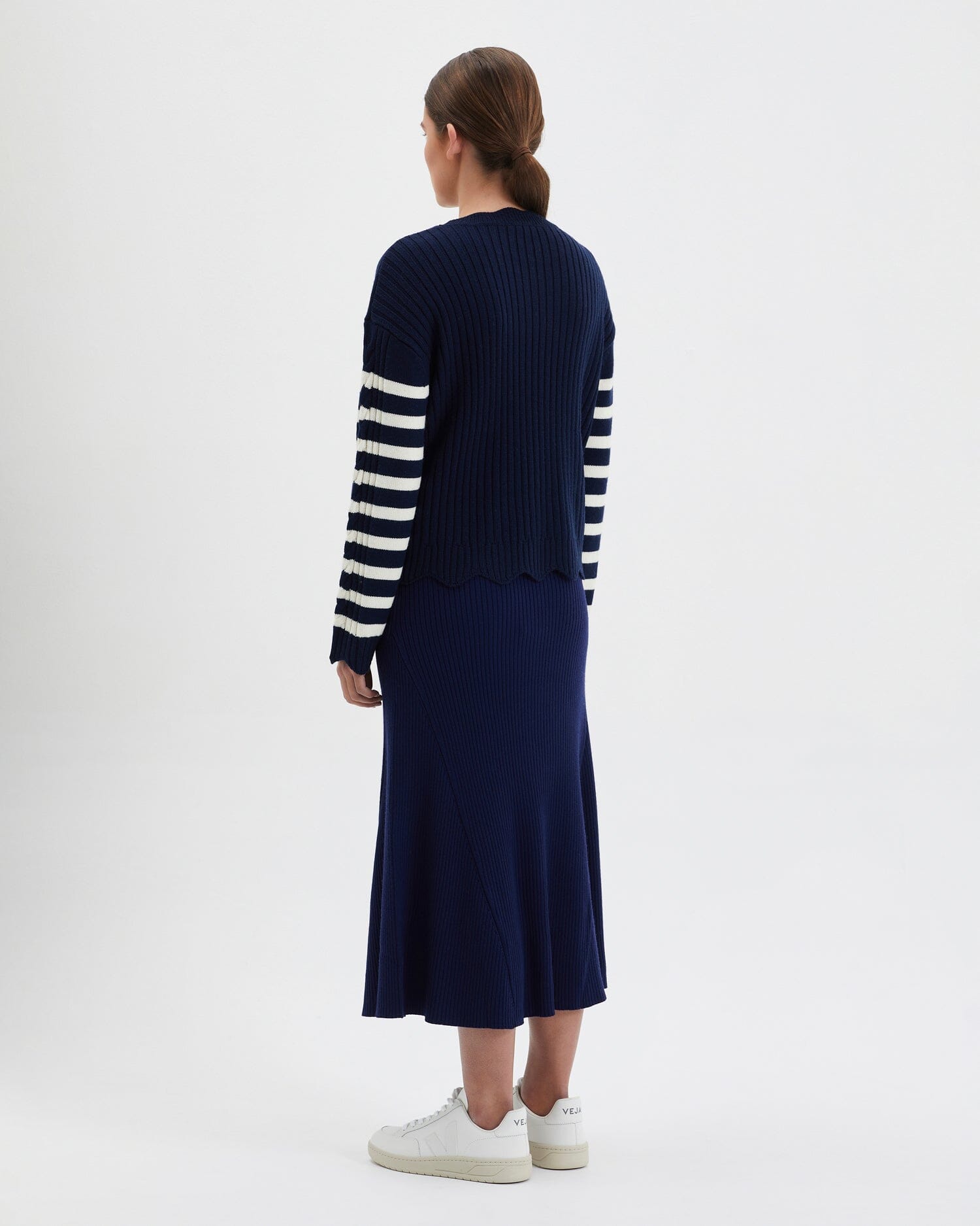 Striped Scallop Sweater Knitwear Iris and Wool 