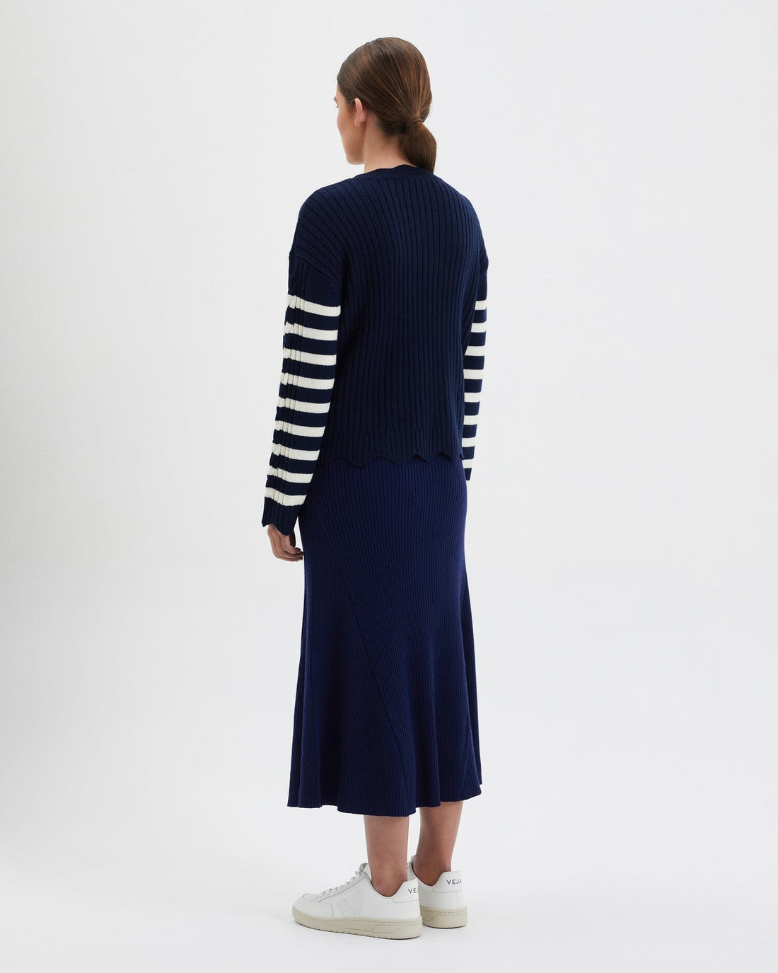 Striped Scallop Sweater Knitwear Iris and Wool 