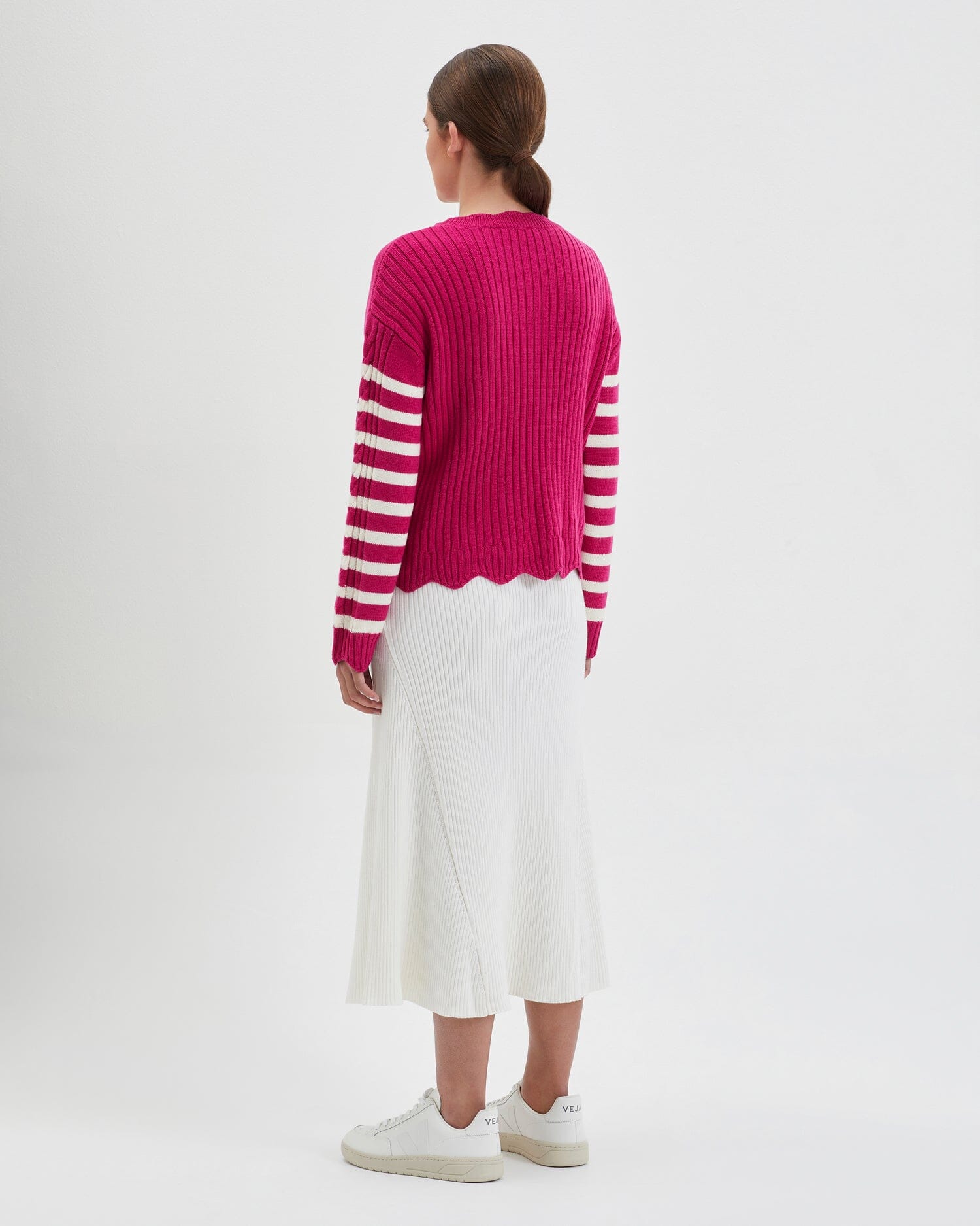 Striped Scallop Sweater Knitwear Iris and Wool 