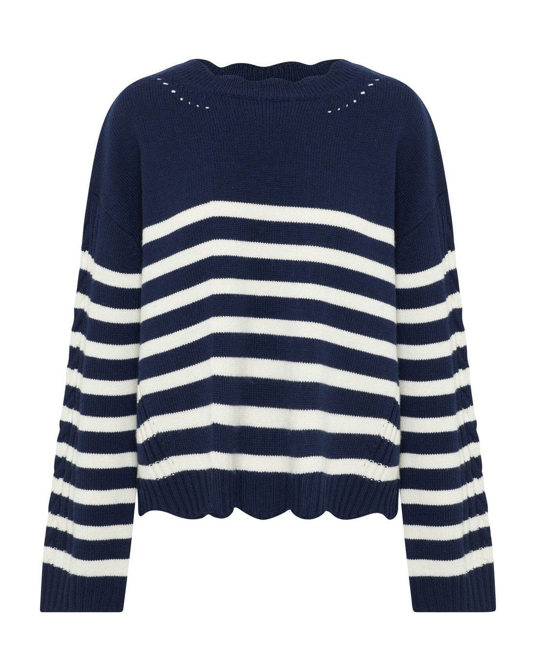 Striped Scallop Sweater Knitwear Iris and Wool 