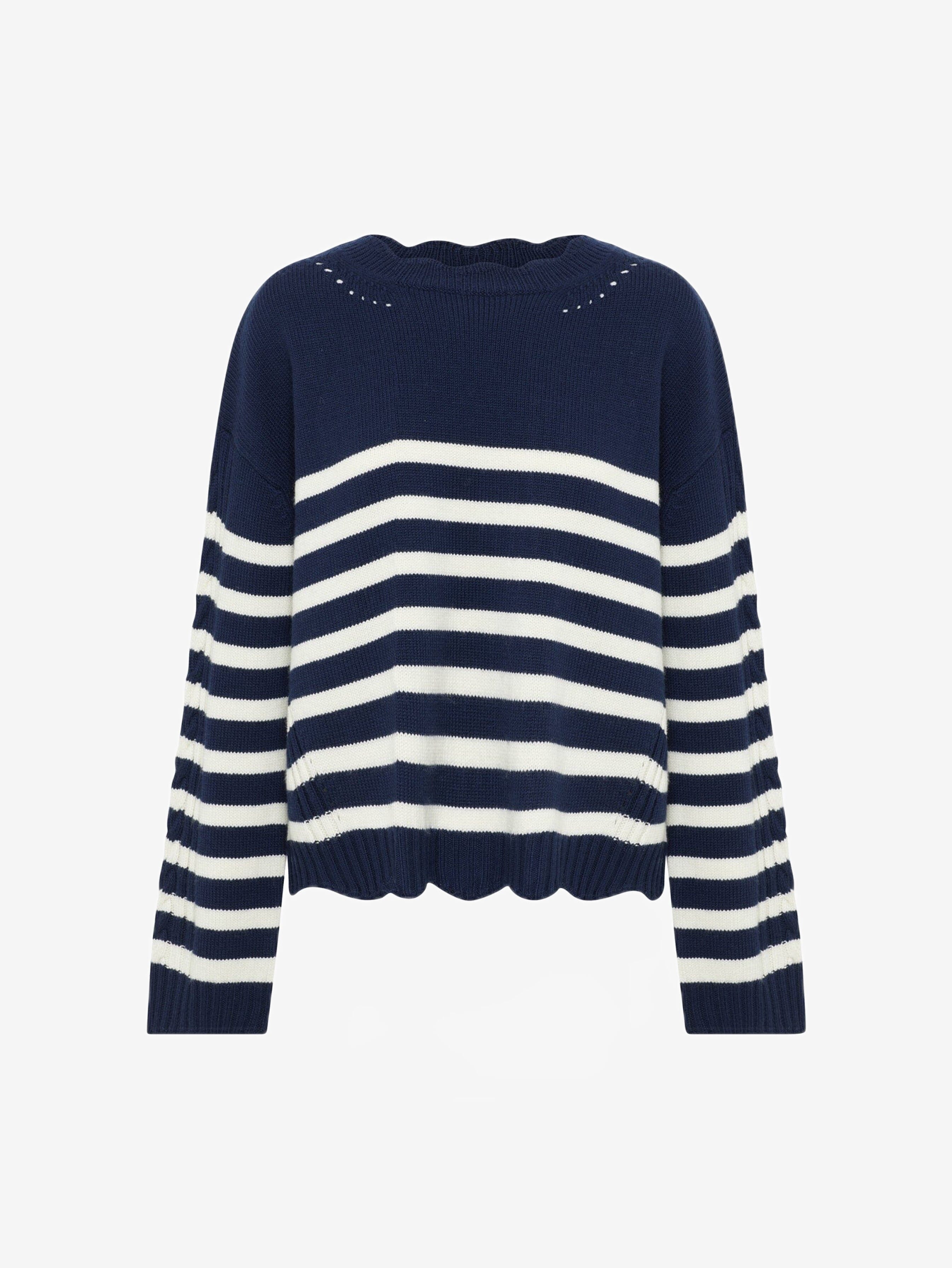 Striped Scallop Sweater Knitwear Iris and Wool 