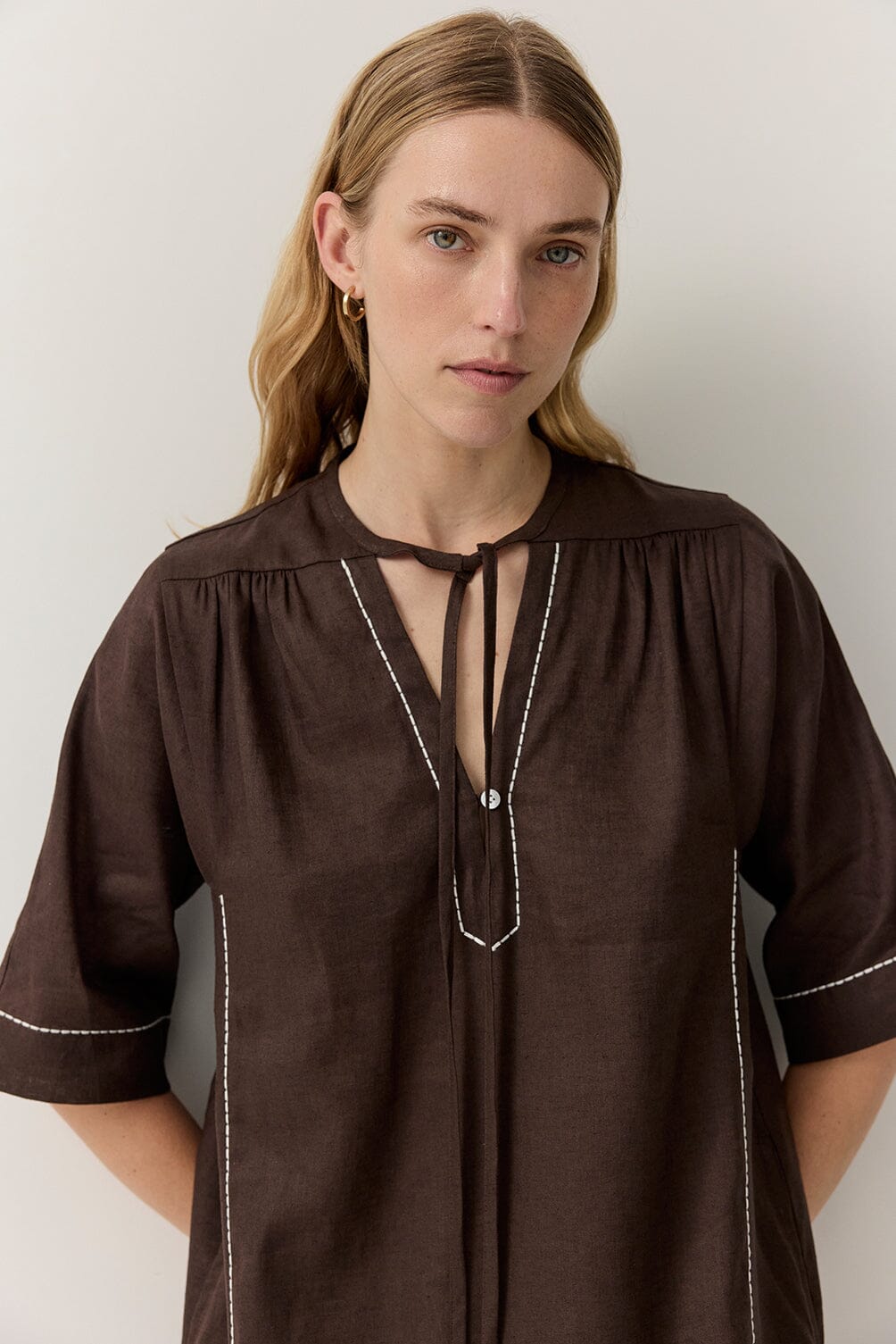 Tie Neck Kaftan Dresses Iris and Wool 