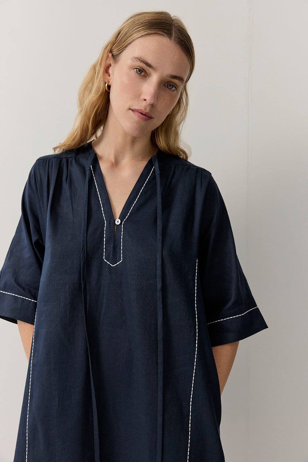 Tie Neck Kaftan Dresses Iris and Wool 