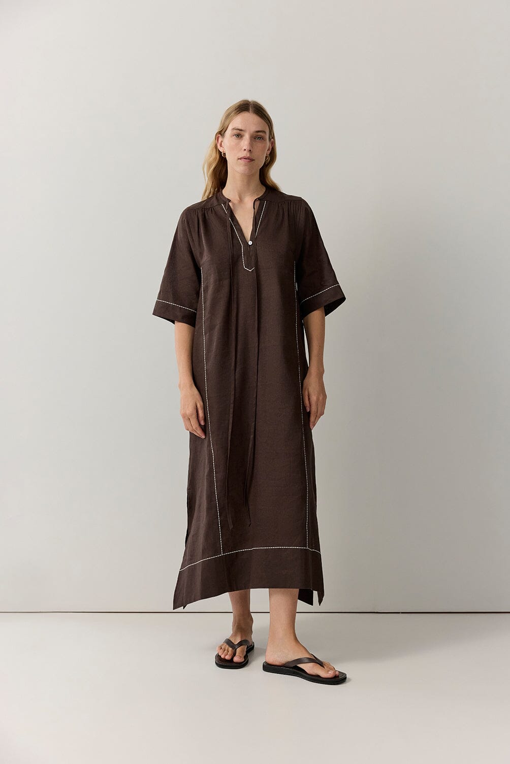 Tie Neck Kaftan Dresses Iris and Wool 