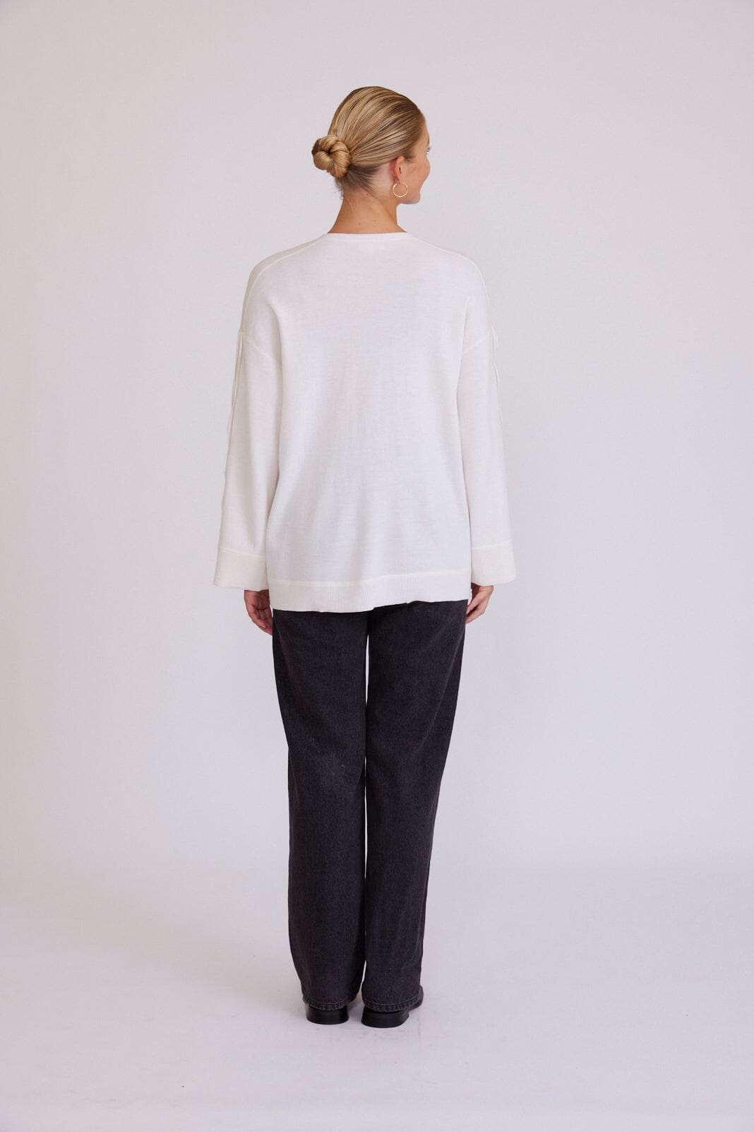 Tie Neck Scallop Trim Tunic Iris and Wool 