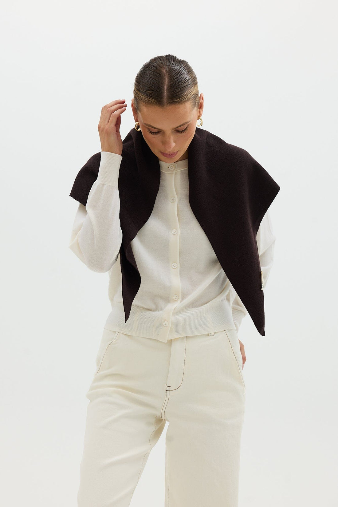 Triangle Scarf Iris and Wool 