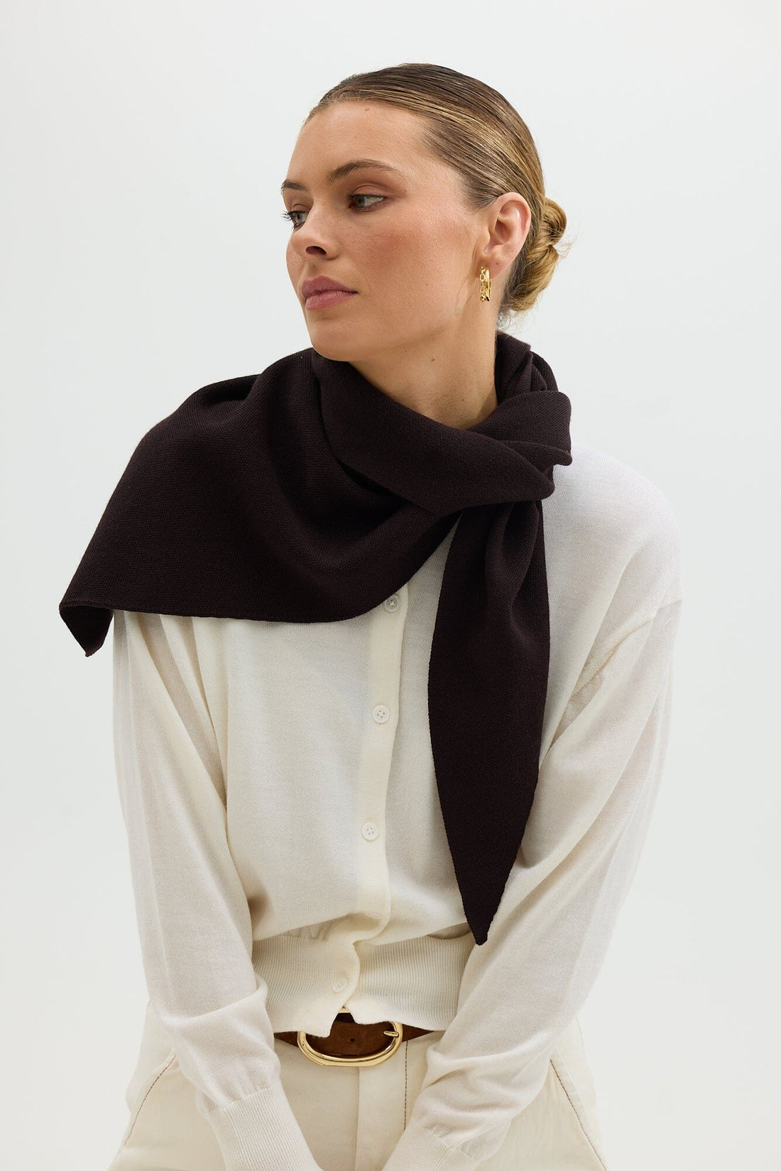 Triangle Scarf Iris and Wool 