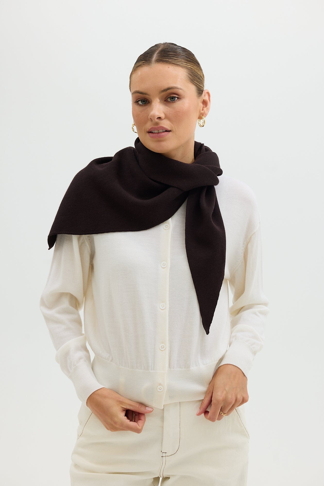 Triangle Scarf Iris and Wool 