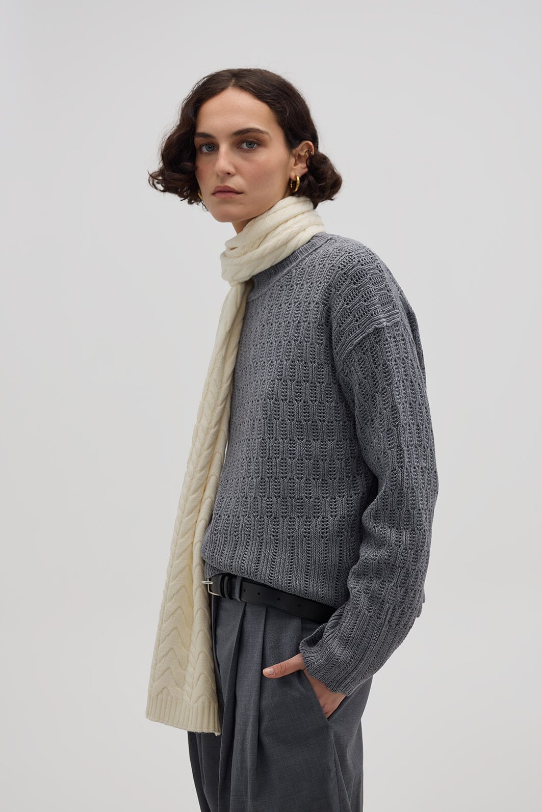 Wool Plaited Scarf Scarves Iris and Wool 