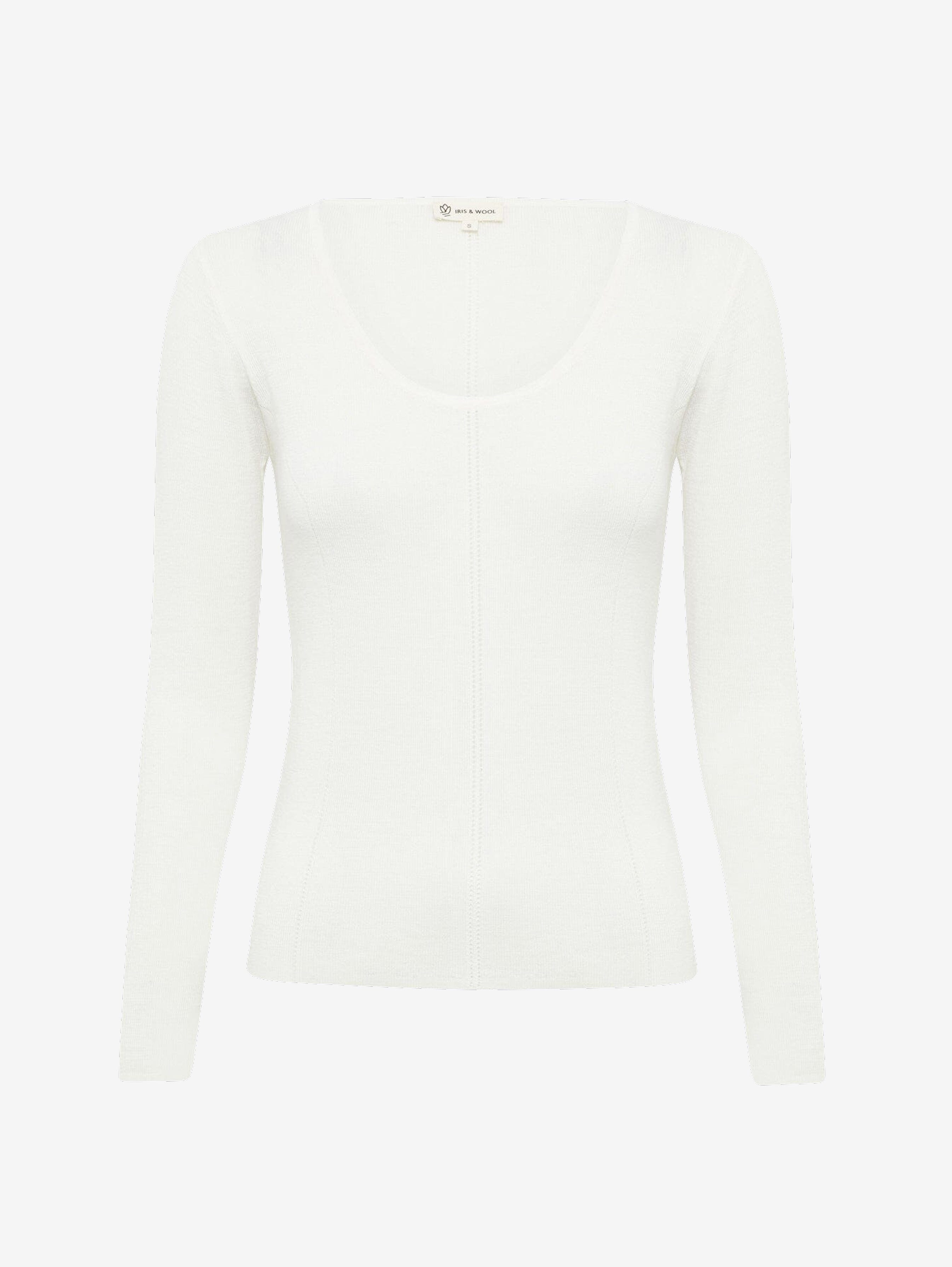 White Merino Wool Skivvy Top | Effortless Layering Knitwear