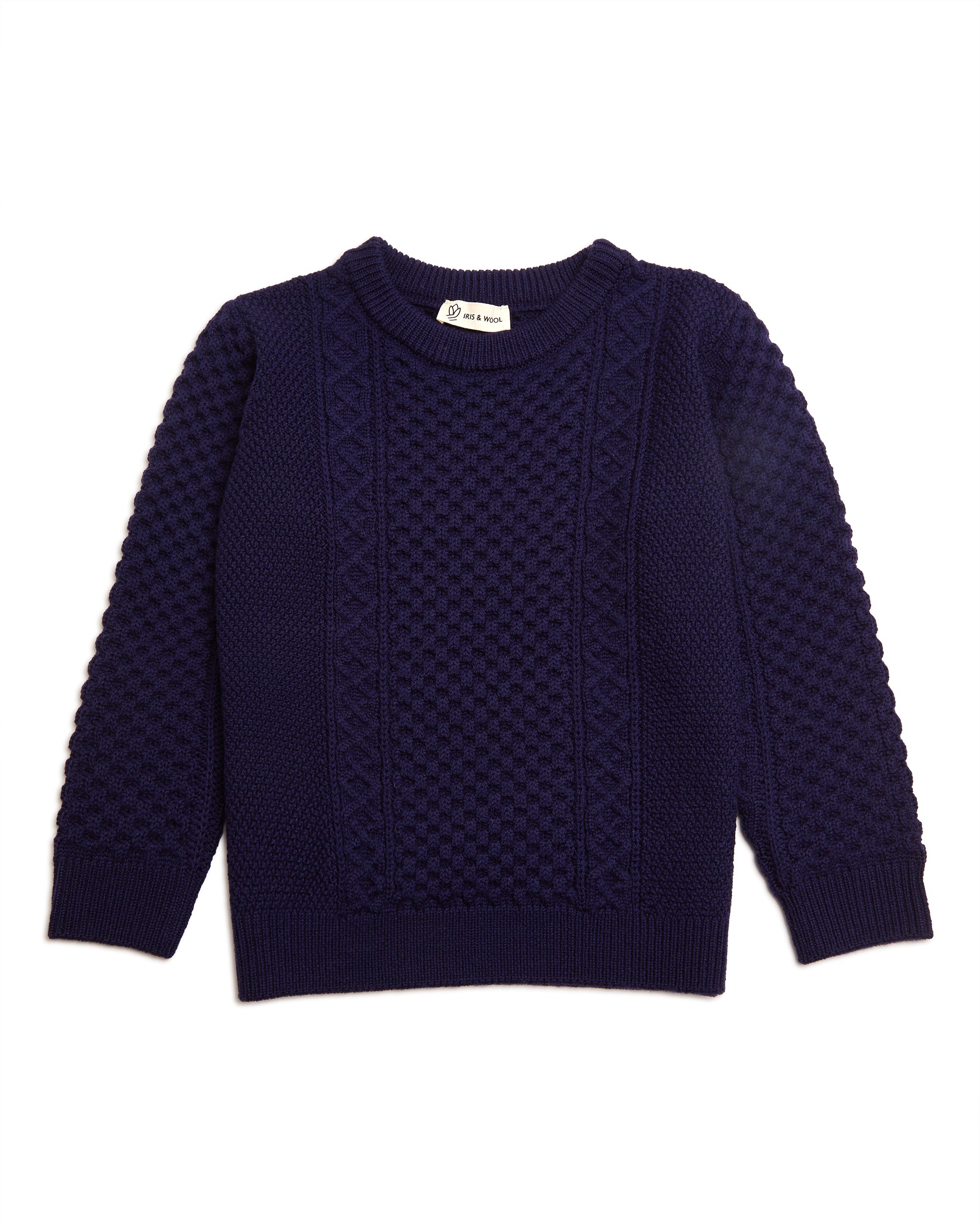 CHILDRENS WOOL CABLE SWEATER – Iris and Wool